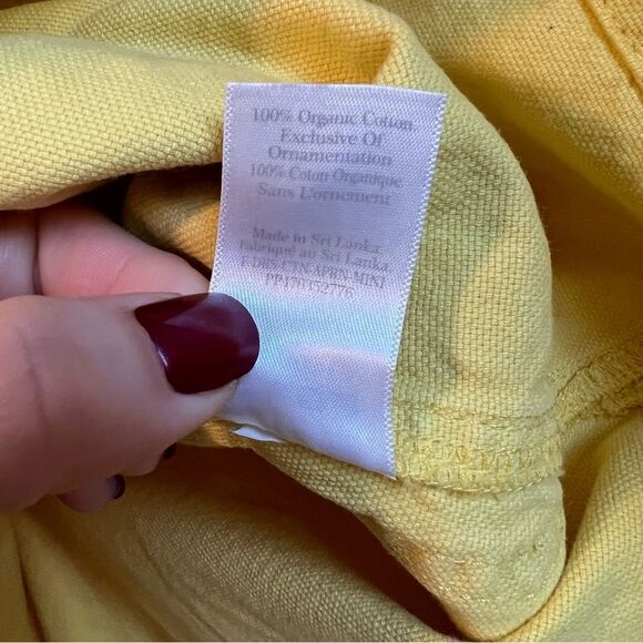 EVERLANE The Cross-Back Apron Mini Denim Dress Organic Cotton in Lemon Small - Picture 10 of 10